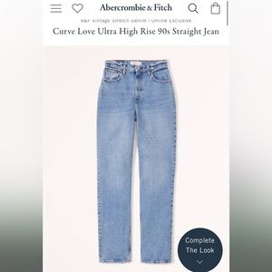 Abercrombie Curve Love Ultra High Rise 90s Straight Jean